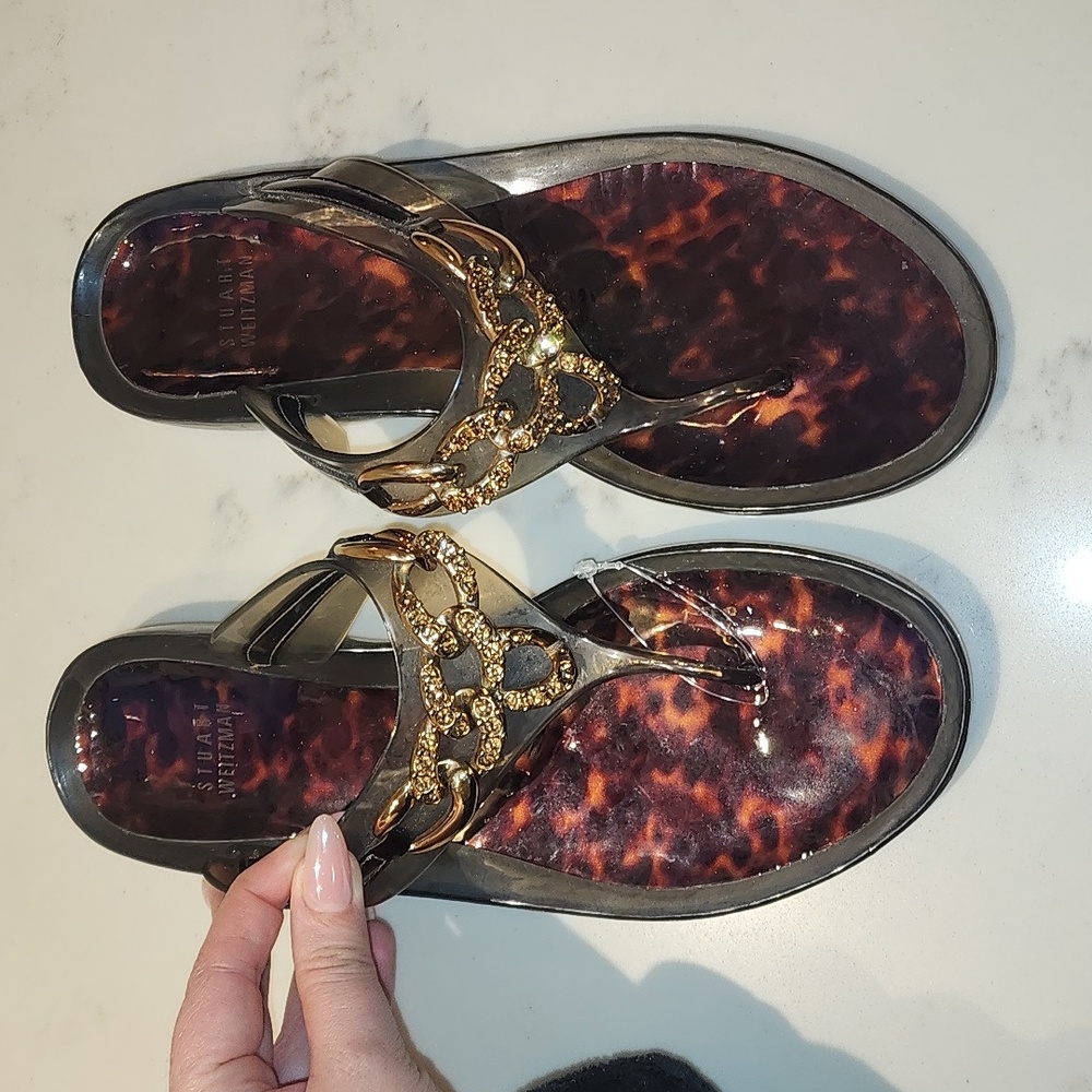 Stuart Weitzman Jeweled Jelly Sandals size 9